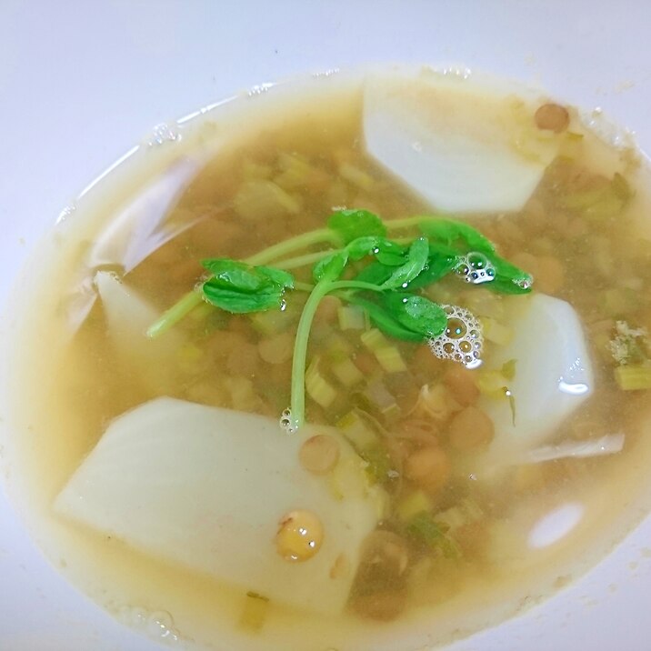 蕪とレンズ豆のスープ